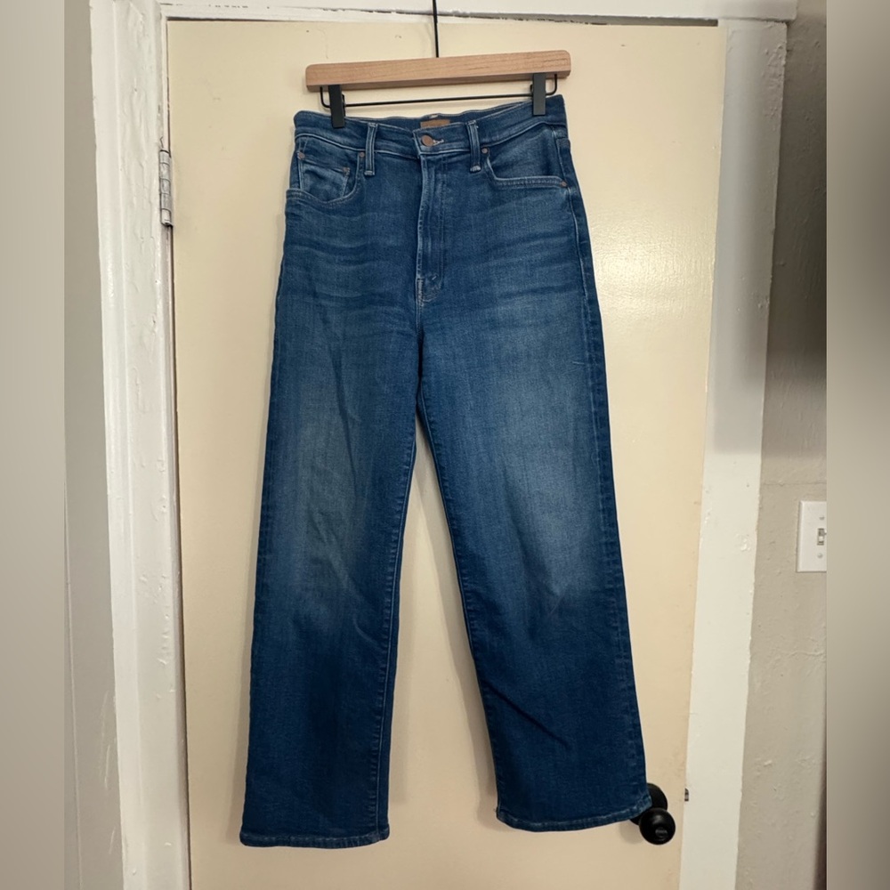 MOTHER Straight-Leg Jeans in Medium Blue Wash